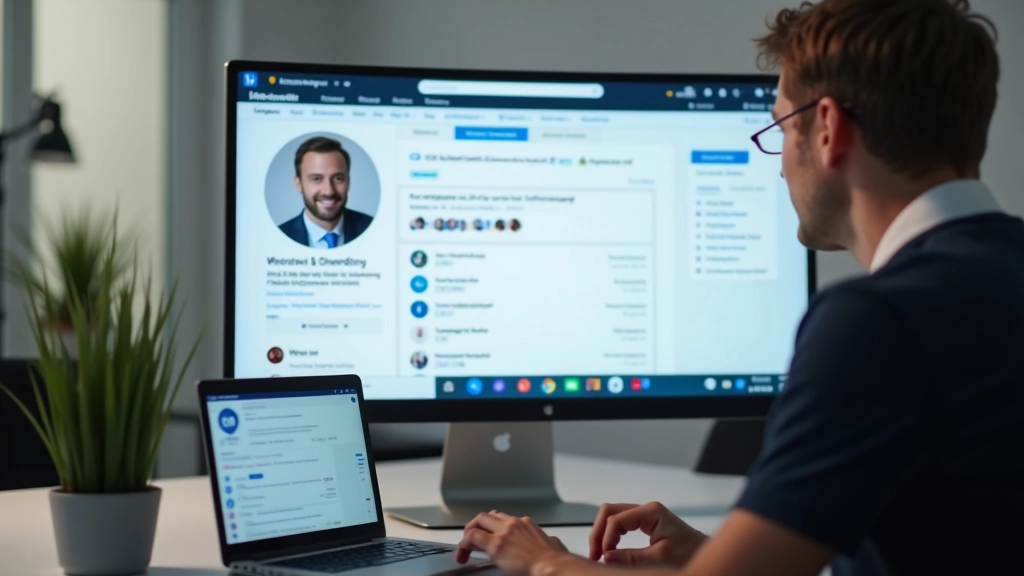 LinkedIn profil åben på computerskærm