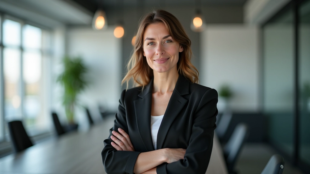 Professionel kvinde i mødelokale